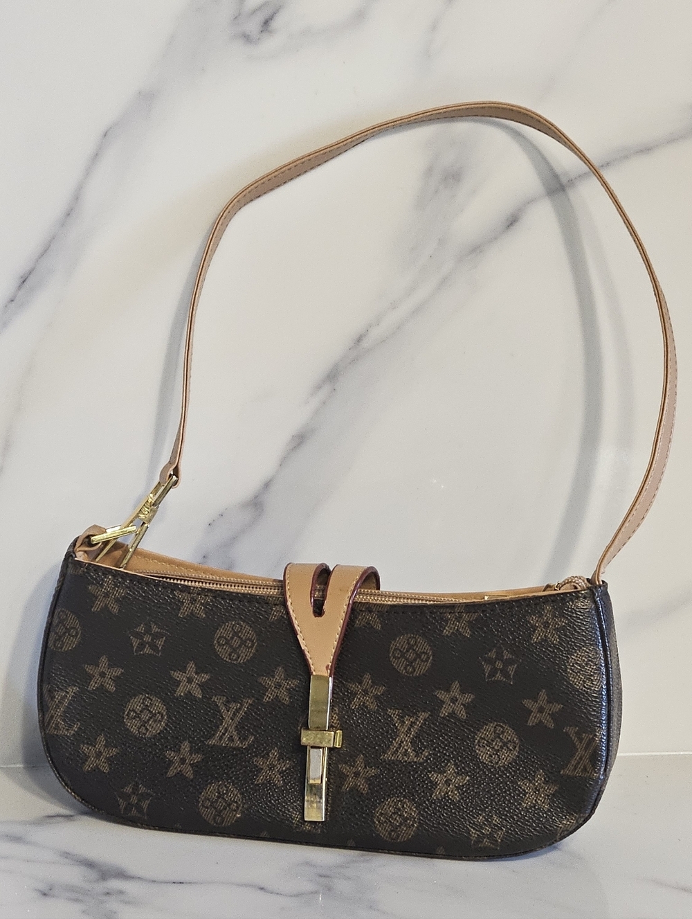 Louis Vuitton Brown Inspired Monogram Shoulder Bag
